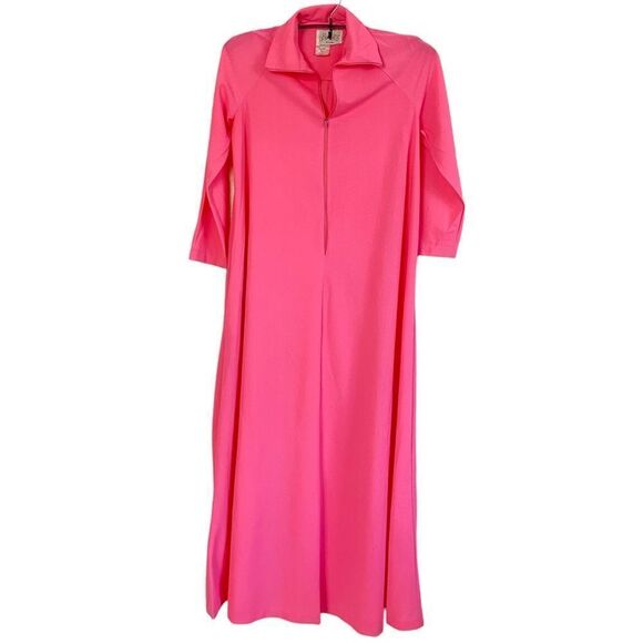 Butterfield 8 Vintage Barbie Pink Caftan Maxi Dress Sz S - Picture 4 of 9